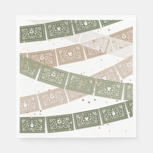 Green First Fiesta Birthday Party Napkins (Front)