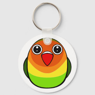 Green Fischer lovebird Key Ring