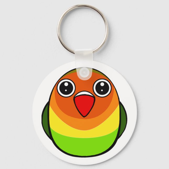 Green Fischer lovebird Key Ring (Front)
