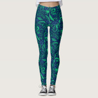 Green Fishes Pattern 10.w D Blue BG