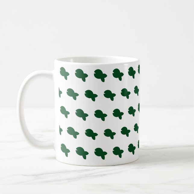 Green Fishy Fishy White     Coffee Mug (Left)