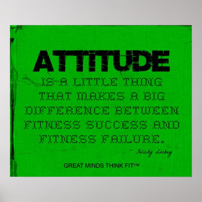 Green Fitness Poster with Attitude (Front)