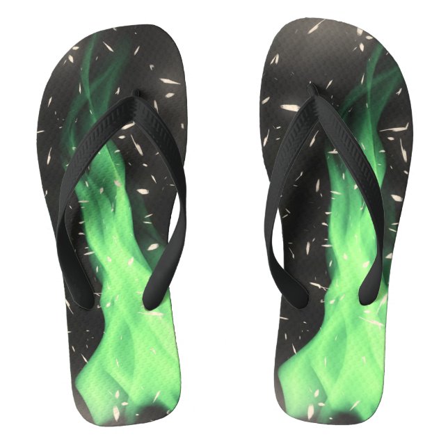 Green flame jandals (Footbed)