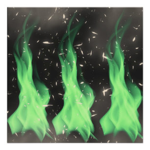 Green flame poster