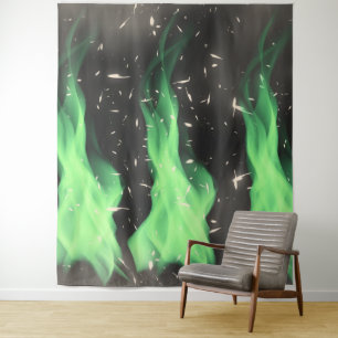 Green flame tapestry
