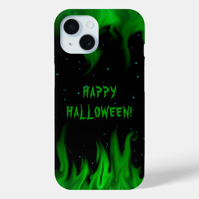 Green Flames in the Starlight Sky Case-Mate iPhone Case (Back)