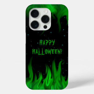 Green Flames in the Starlight Sky iPhone 15 Pro Case