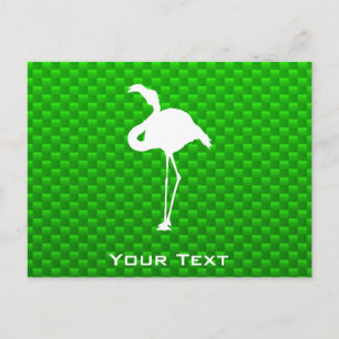 Green Flamingo Postcard
