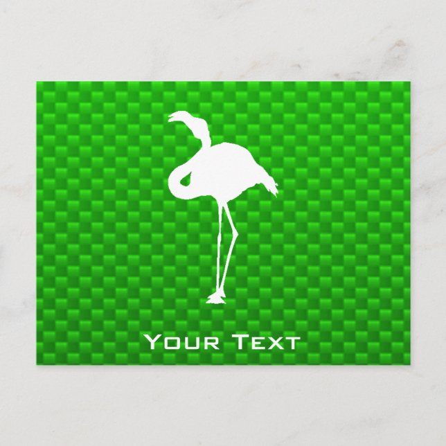 Green Flamingo Postcard (Front)