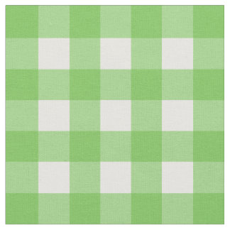 Green Flash & White Gingham Check Fabric