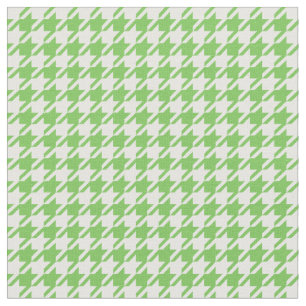 Green Flash & White Houndstooth Fabric