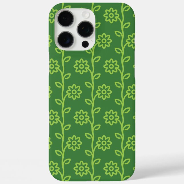 Green Flat Flower Garden Pattern Case-Mate iPhone Case (Back)