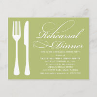GREEN FLATWARE | REHEARSAL DINNER INVITE