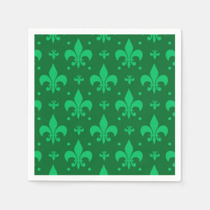 Green Fleur-de-lis Pattern Design  Napkin