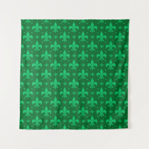 Green Fleur-de-lis Pattern Design  Tapestry