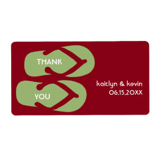 Green flip flop sandals thank you party favour