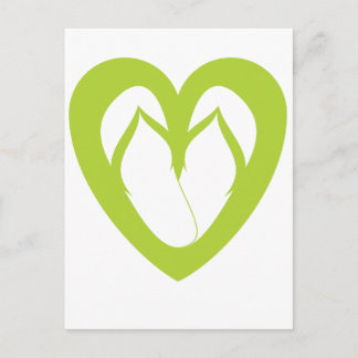 Green flip flops design 1 postcard