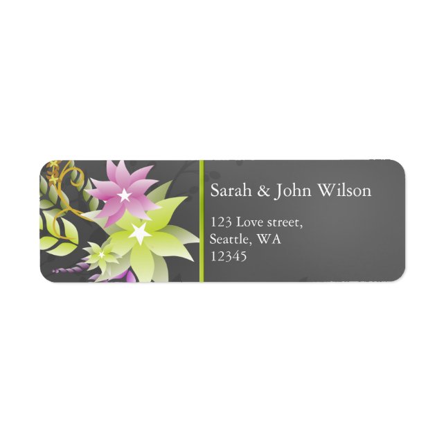 green floral address labels (Front)