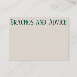 Green floral advice card