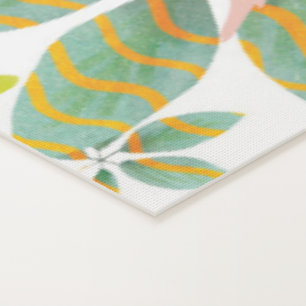 Green Floral bird garden yoga mat