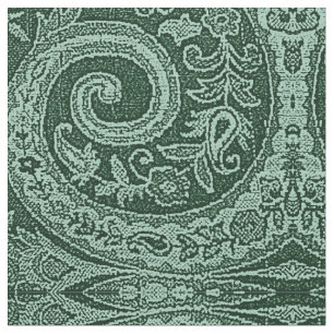 GREEN FLORAL BROCADE FABRIC