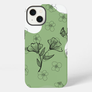 Green Floral & Butterfly Phone Case