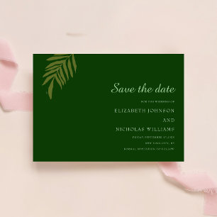 green floral classic wedding  save the date