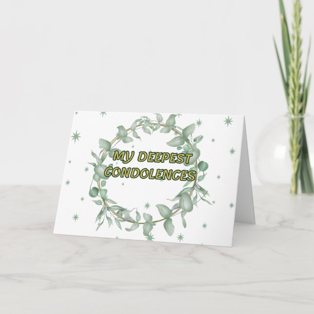 Green Floral Condolence  Card (Front)