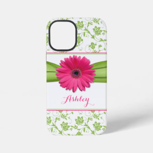 Green Floral Damask Pink Gerber Daisy iPhone 6 cas 12 Mini Case