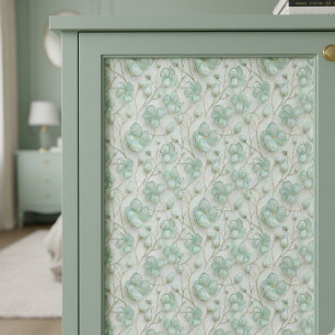 Green Floral Decoupage Tissue Paper