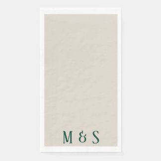 Green floral dinner party napkin