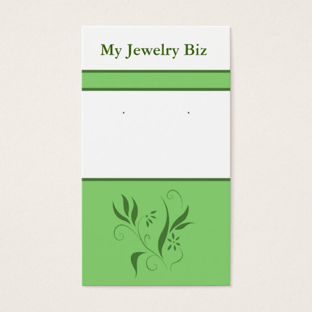 Green Floral Earring Cards (Front)