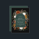 Green floral elegant botanical elegant arch holiday card<br><div class="desc">Rustic watercolor floral Christmas card design. With beautiful rust,  terracotta,  black and sage green pampas grass eucalyptus  botanical watercolor details. This modern holiday design is sure to set the style for your holiday season</div>