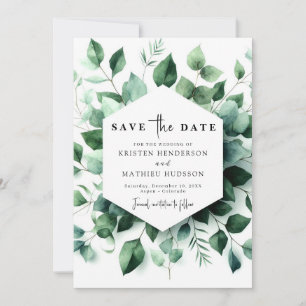 Green Floral Eucalyptus Digital Wedding Save The Date