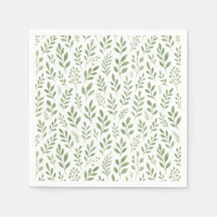 Green Floral Garden Party Wedding  Napkin
