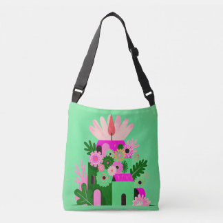 Green Floral House Tote Bag