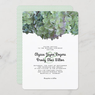 Green Floral Hydrangea Wedding Invitation
