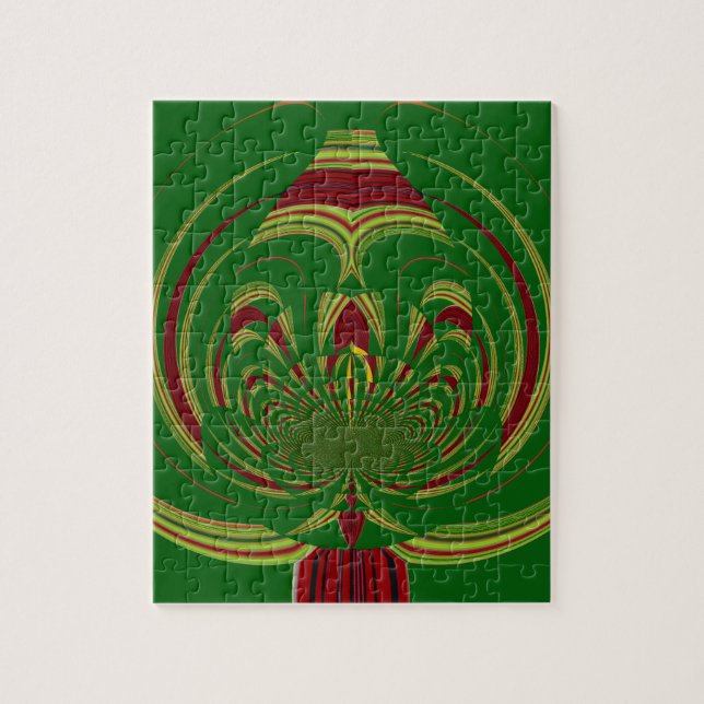 Green Floral Jigsaw Puzzle (Vertical)