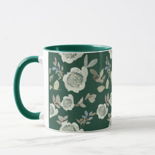 Green Floral Mug