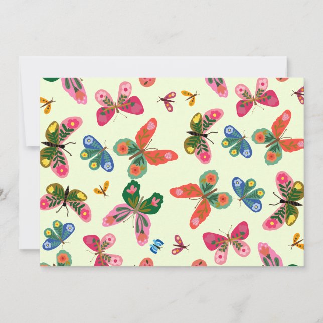 Green Floral Nature Design Invitation (Front)