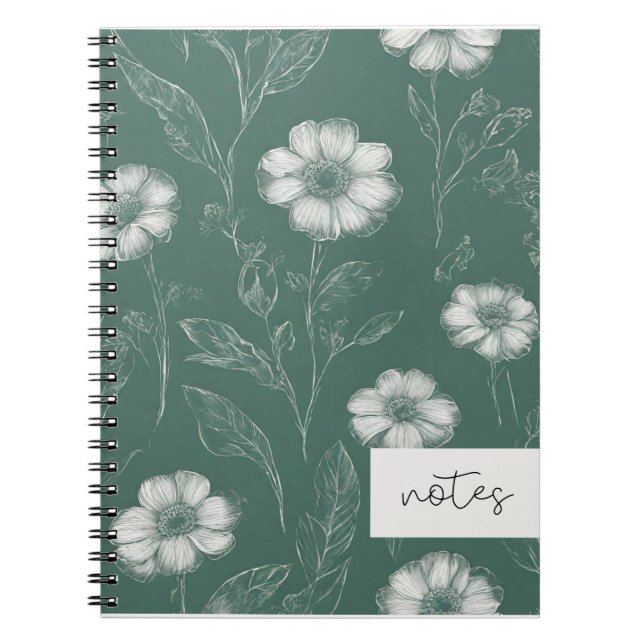 Green Floral Notebook (Front)