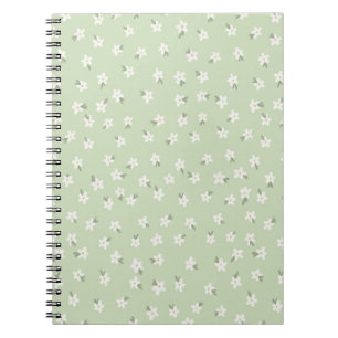 Green floral notebook