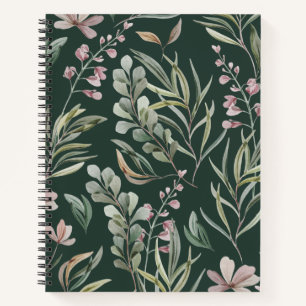 Green Floral Notebook