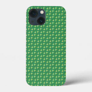 Green floral pattern iPhone 13 mini case