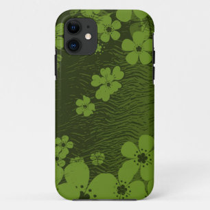 Green floral pattern Case-Mate iPhone case