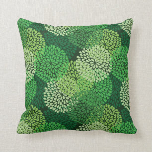 Green floral pattern cushion