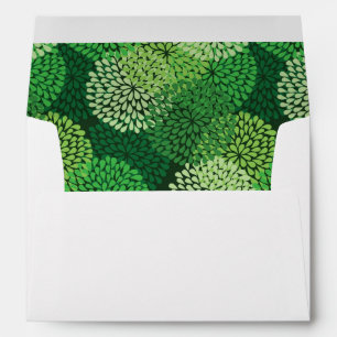 Green floral pattern envelope