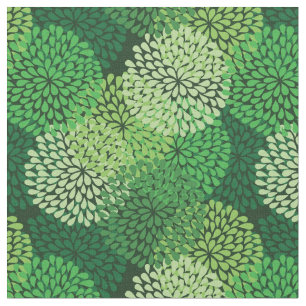 Green floral pattern fabric