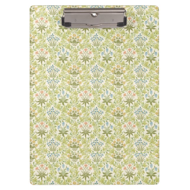 Green floral pattern girly women clipboard (Front)