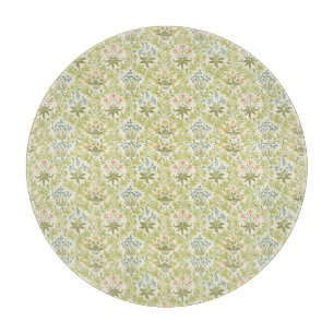 Green floral pattern girly women cutting board